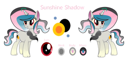 Size: 1280x611 | Tagged: safe, artist:stellamoonshine, artist:stellamoonshineyt, imported from derpibooru, oc, oc only, oc:sunshine shadow, hybrid, female, interspecies offspring, offspring, parent:discord, parent:princess celestia, parents:dislestia, simple background, solo, transparent background