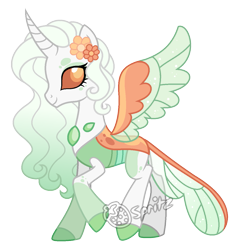 Size: 1245x1233 | Tagged: safe, artist:strawberry-spritz, imported from derpibooru, oc, oc only, changepony, hybrid, pony, female, offspring, parent:princess celestia, parent:thorax, parents:thoralestia, simple background, solo, transparent background