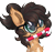 Size: 4300x4000 | Tagged: dead source, safe, artist:alfury, artist:lazuli, artist:mint-light, imported from derpibooru, oc, oc only, oc:nixie tube, bat pony, earth pony, hybrid, pony, base used, bust, candy, candy cane, chest fluff, coat markings, cute, cute little fangs, dappled, ear fluff, fangs, female, food, glasses, half bat pony, ocbetes, simple background, solo, transparent background