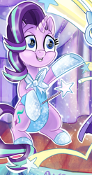 Size: 842x1591 | Tagged: safe, artist:sophillia, idw, imported from derpibooru, starlight glimmer, pony, unicorn, spoiler:comic, spoiler:comic69, clothes, cropped, cute, female, glimmerbetes, magician outfit, mare, solo