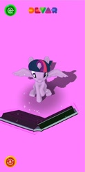 Size: 640x1301 | Tagged: safe, imported from derpibooru, twilight sparkle, alicorn, pony, 3d, augmented reality, book, library, twilight sparkle (alicorn), twilight's castle, twilight's castle library