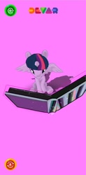 Size: 640x1301 | Tagged: safe, imported from derpibooru, twilight sparkle, alicorn, pony, 3d, augmented reality, book, derp, reading, twilight sparkle (alicorn)