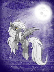 Size: 2765x3704 | Tagged: safe, artist:dreamy990, artist:nightydream, imported from derpibooru, oc, oc only, oc:night angel, bat pony, pony, female, mare, moon, solo