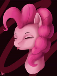 Size: 3543x4724 | Tagged: safe, artist:lin feng, imported from derpibooru, pinkie pie, earth pony, pony, bust, eyes closed, solo, tongue out