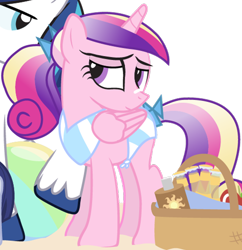 Size: 1106x1141 | Tagged: safe, artist:dm29, imported from derpibooru, princess cadance, shining armor, alicorn, pony, basket, bedroom eyes, bikini, clothes, cropped, female, mare, simple background, solo focus, sunscreen, swimsuit, teen princess cadance, transparent background