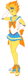 Size: 543x1451 | Tagged: safe, artist:nauticaldog, imported from derpibooru, spitfire, equestria girls, clothes, female, sailor uniform, simple background, skirt, solo, uniform, white background