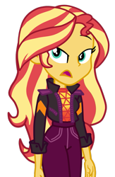 Size: 621x952 | Tagged: safe, artist:gmaplay, imported from derpibooru, sunset shimmer, equestria girls, equestria girls series, sunset's backstage pass!, spoiler:eqg series (season 2), spoiler:eqg specials, female, music festival outfit, simple background, solo, transparent background