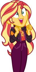 Size: 624x1242 | Tagged: safe, artist:gmaplay, imported from derpibooru, sunset shimmer, equestria girls, equestria girls series, sunset's backstage pass!, spoiler:eqg series (season 2), spoiler:eqg specials, excited, female, music festival outfit, simple background, solo, transparent background