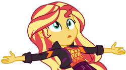 Size: 1392x776 | Tagged: safe, artist:gmaplay, imported from derpibooru, sunset shimmer, equestria girls, equestria girls series, sunset's backstage pass!, spoiler:eqg series (season 2), spoiler:eqg specials, female, photosynthesis, simple background, solo, transparent background