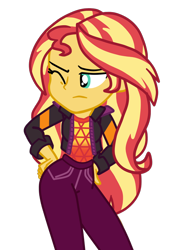 Size: 754x1080 | Tagged: safe, artist:gmaplay, imported from derpibooru, sunset shimmer, equestria girls, equestria girls series, sunset's backstage pass!, spoiler:eqg series (season 2), spoiler:eqg specials, accidental spanking, female, literal butthurt, pain, simple background, solo, spanked, spanking, transparent background