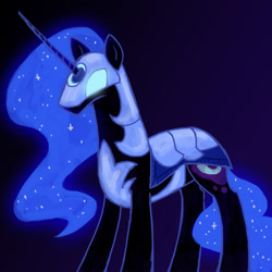 Size: 2000x2000 | Tagged: safe, artist:aritimas, imported from derpibooru, nightmare moon, alicorn, pony, armor, darkhorse knight, glowing eyes, male, rule 63, solo, stallion