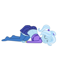 Size: 2952x2952 | Tagged: safe, artist:gmaplay, imported from derpibooru, trixie, equestria girls, alternate hairstyle, ass, ass up, babysitter trixie, butt, clothes, cute, diatrixes, eyes closed, face down ass up, female, gameloft interpretation, hoodie, simple background, skirt, sleeping, solo, the great and powerful ass, transparent background