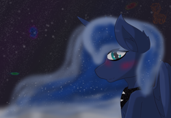 Size: 4000x2750 | Tagged: safe, artist:shinxx24, imported from derpibooru, princess luna, alicorn, pony, blushing, female, mare, profile, solo