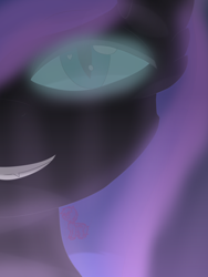 Size: 3000x4000 | Tagged: safe, artist:shinxx24, imported from derpibooru, nightmare moon, alicorn, pony, close-up, female, glowing eyes, grin, mare, smiling, solo