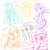 Size: 800x800 | Tagged: safe, artist:derpiihooves, imported from derpibooru, applejack, fluttershy, pinkie pie, rainbow dash, rarity, twilight sparkle, earth pony, pegasus, pony, unicorn, accent, best pony, butt, darling, female, floppy ears, howdy, mane six, mare, moar, plot, sketch, um, unicorn twilight