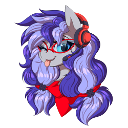 Size: 5000x5000 | Tagged: safe, artist:ask-colorsound, imported from derpibooru, oc, oc only, oc:cinnabyte, earth pony, pony, :p, absurd resolution, adorkable, bandana, cinnabetes, cute, dork, expressions, female, gaming headset, glasses, headphones, headset, icon, mare, meganekko, pigtails, reference, simple background, smiling, solo, tongue out, transparent background