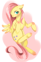 Size: 864x1296 | Tagged: safe, artist:xxmurplexx, imported from derpibooru, fluttershy, pegasus, pony, abstract background, cute, female, floppy ears, mare, shyabetes, solo