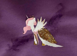 Size: 926x676 | Tagged: safe, artist:kriahfox, imported from derpibooru, princess celestia, alicorn, pony, clothes, craft, dress, female, gala dress, mare, papercraft, pink-mane celestia, solo