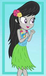 Size: 2500x4100 | Tagged: safe, artist:daarkenn, imported from derpibooru, octavia melody, equestria girls, clothes, clothes swap, female, flower, flower in hair, grass skirt, hula, hulaoctavia, lei, skirt, solo