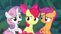 Size: 1920x1080 | Tagged: safe, imported from derpibooru, screencap, apple bloom, scootaloo, sweetie belle, the big mac question, cutie mark, cutie mark crusaders, the cmc's cutie marks