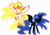 Size: 7814x5450 | Tagged: safe, artist:inaactive, artist:pumpkinpieforlife, imported from derpibooru, daybreaker, nightmare moon, alicorn, pony, absurd resolution, simple background, transparent background, vector