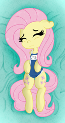 Size: 1024x1921 | Tagged: safe, artist:zemtell, imported from derpibooru, part of a set, fluttershy, pony, adorable distress, adorasexy, body pillow, clothes, cute, dakimakura cover, eyes closed, female, floppy ears, kanji, katakana, lying down, mare, nervous, on back, one-piece swimsuit, romaji, school swimsuit, sexy, shyabetes, solo, sukumizu, swimsuit, wavy mouth