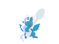 Size: 1024x768 | Tagged: safe, artist:russia13666, imported from derpibooru, oc, oc:fleurbelle, alicorn, pony, alicorn oc, bow, female, hair bow, holding, horn, mare, simple background, spoon, transparent background, wingding eyes, wings, yellow eyes