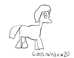 Size: 3912x3064 | Tagged: safe, artist:coolrainbow20, derpibooru exclusive, imported from derpibooru, earth pony, pony, digital art, drawing tablet, female, first attempt, first try, outlines only, simple background, test, wacom, white background