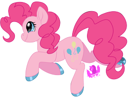 Size: 1566x1200 | Tagged: safe, artist:brainiac, derpibooru exclusive, imported from derpibooru, pinkie pie, earth pony, pony, colored hooves, female, mare, profile, simple background, solo, transparent background