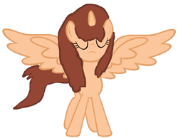 Size: 679x526 | Tagged: safe, artist:naitaidaifoxxoll, imported from derpibooru, oc, oc only, oc:princess heather blossom, alicorn, pony, alicorn oc, base used, eyes closed, horn, simple background, solo, white background, wings