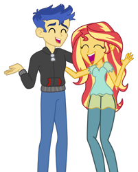 Size: 2116x2631 | Tagged: safe, artist:gmaplay, imported from derpibooru, flash sentry, sunset shimmer, equestria girls, spoiler:eqg specials, female, flashimmer, male, shipping, simple background, solo, straight, transparent background