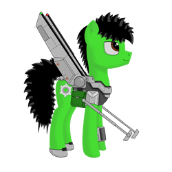 Size: 1280x1280 | Tagged: safe, artist:zocidem, imported from derpibooru, oc, oc only, oc:wrench, earth pony, pony, armor, artificial wings, augmented, digital art, harness, mechanical wing, simple background, solo, tack, transparent background, wings