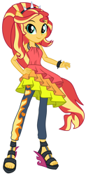 Size: 1024x2087 | Tagged: safe, artist:emeraldblast63, imported from derpibooru, sunset shimmer, equestria girls, rainbow rocks, boots, clothes, feet, female, gloves, high heel boots, motorcross, open-toed shoes, redesign, shoes, simple background, sleeveless, solo, toes, transparent background