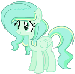 Size: 896x882 | Tagged: safe, artist:wolfiefox27, imported from derpibooru, oc, oc only, oc:minty mist, pegasus, pony, pegasus oc, simple background, solo, transparent background, wings