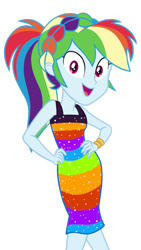 Size: 720x1280 | Tagged: safe, artist:knightoftheraven, artist:roseluck, imported from derpibooru, rainbow dash, human, equestria girls, equestria girls series, i'm on a yacht, spring breakdown, spoiler:eqg series (season 2), bare shoulders, blue skin, bracelet, braid, clothes, cruise concert outfit, cruise outfit, cute, dancing, dashabetes, dress, female, hand on hip, happy, headband, jewelry, looking at you, multicolored hair, open mouth, ponytail, rainbow dash always dresses in style, rainbow hair, sequins, show accurate, simple background, singing, sleeveless, sleeveless dress, smiling, smiling at you, solo, transparent background, walking, walking towards you