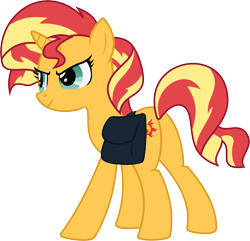 Size: 12947x12489 | Tagged: safe, artist:wissle, imported from derpibooru, sunset shimmer, pony, unicorn, equestria girls, equestria girls (movie), absurd resolution, backpack, bag, butt, cutie mark, female, mare, plot, rear view, simple background, solo, transparent background, vector