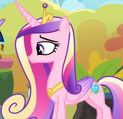 Size: 1572x1521 | Tagged: safe, imported from derpibooru, screencap, princess cadance, twilight sparkle, alicorn, pony, once upon a zeppelin, bedroom eyes, cropped, female, folded wings, lidded eyes, mare, solo, solo focus, wings