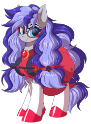 Size: 4631x6251 | Tagged: safe, alternate version, artist:ask-colorsound, imported from derpibooru, oc, oc only, oc:cinnabyte, earth pony, pony, absurd resolution, adorkable, cinnabetes, clothes, cute, dork, dress, female, gaming headset, glasses, headphones, headset, mare, meganekko, pigtails, simple background, smiling, socks, solo, transparent background