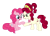 Size: 1970x1416 | Tagged: safe, artist:third uncle, artist:three uncle, imported from derpibooru, cherry jubilee, pinkie pie, earth pony, pony, party pooped, bandana, cherry, duo, duo female, female, food, mare, pose, simple background, sitting, transparent background