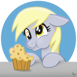 Size: 2048x2048 | Tagged: safe, artist:whitequartztheartist, imported from derpibooru, derpy hooves, pegasus, pony, female, food, muffin, solo