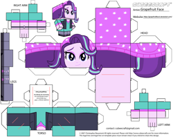 Size: 2979x2354 | Tagged: safe, artist:grapefruitface1, imported from derpibooru, starlight glimmer, equestria girls, spoiler:eqg specials, beanie, craft, cubeecraft, design, female, hat, papercraft, printable, solo