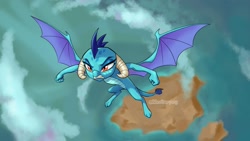 Size: 2048x1158 | Tagged: safe, artist:aanotherpony, imported from derpibooru, princess ember, dragon, cloud, dragoness, female, flying, sky, solo