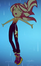 Size: 652x1042 | Tagged: safe, imported from derpibooru, screencap, sunset shimmer, equestria girls, equestria girls series, let it rain, spoiler:eqg series (season 2), cropped, eyes closed, female, solo