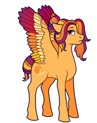 Size: 1024x1300 | Tagged: safe, artist:malphym, imported from derpibooru, oc, oc only, oc:evening harvest, pegasus, pony, colored wings, female, magical lesbian spawn, mare, multicolored wings, offspring, parent:applejack, parent:rainbow dash, parents:appledash, simple background, solo, transparent background, wings