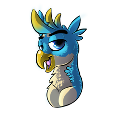 Size: 800x800 | Tagged: safe, artist:agentesinrebus, artist:glitchdove, imported from derpibooru, gallus, griffon, bust, male, simple background, solo, transparent background