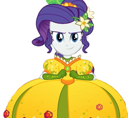 Size: 750x694 | Tagged: safe, artist:supersamyoshi, edit, edited screencap, imported from derpibooru, screencap, rarity, equestria girls, equestria girls series, holidays unwrapped, spoiler:eqg series (season 2), background removed, cornucopia costumes, female, inflatable, inflatable dress, o come all ye squashful, simple background, solo, transparent background