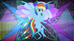 Size: 5120x2880 | Tagged: safe, artist:alandssparkle, artist:firesidearmy46231, artist:laszlvfx, edit, imported from derpibooru, rainbow dash, pegasus, pony, my little pony: pony life, absurd file size, alternate hairstyle, female, g4, g4.5, g4.5 to g4, high res, looking at you, solo, wallpaper, wallpaper edit