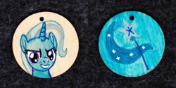 Size: 1024x513 | Tagged: safe, artist:malte279, imported from derpibooru, trixie, pony, unicorn, craft, cutie mark, female, jewelry, pendant, traditional art, wood