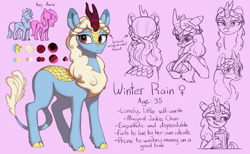 Size: 1280x791 | Tagged: safe, artist:redruin01, imported from derpibooru, oc, oc only, oc:winter rain, kirin, kirin oc, reference sheet, solo