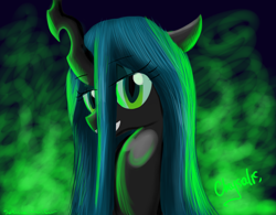 Size: 1920x1500 | Tagged: safe, artist:wourdeluck, imported from derpibooru, queen chrysalis, changeling, changeling queen, bust, female, portrait, solo